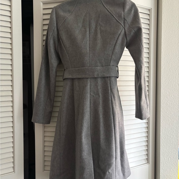 Ted Baker grey midi wool wrap coat - Picture 3 of 7